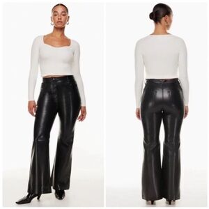 Aritzia Wilfred The Melina Flare Pant Vegan Leather Black
